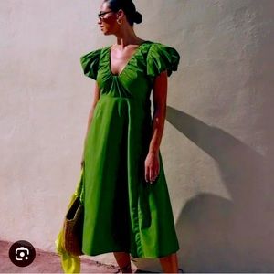 Abercrombie green midi dress